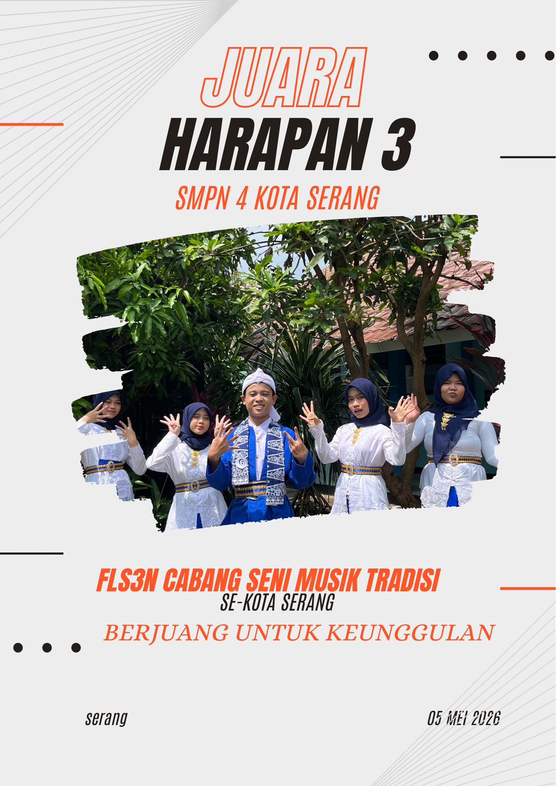 juara fls3n cabang seni musik kota serang jenjang smp